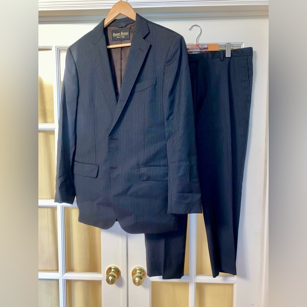 Harry Rosen  Black Formal Suit Timeless Design made in Italy 🇮🇹 Vintage